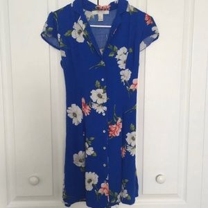 Blue floral dress